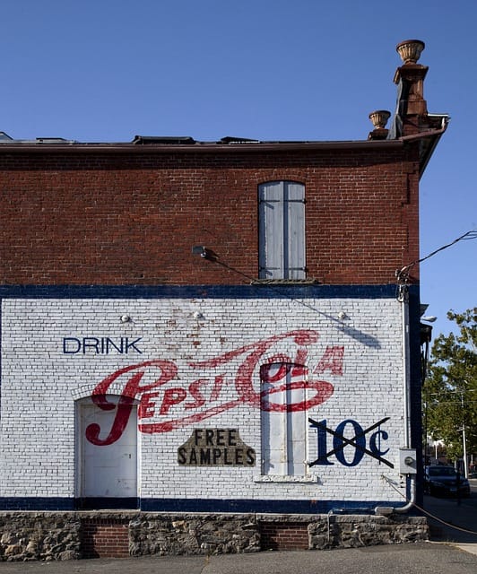 Old ad on a wall in Danbury, CT