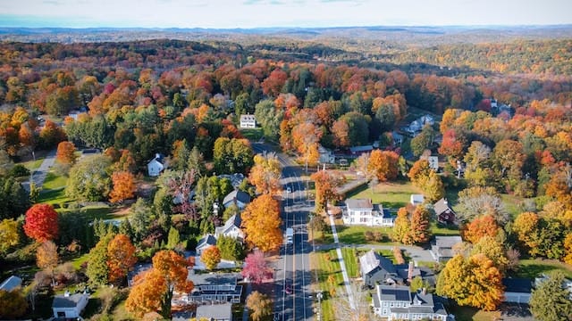 Fall day in a New England town