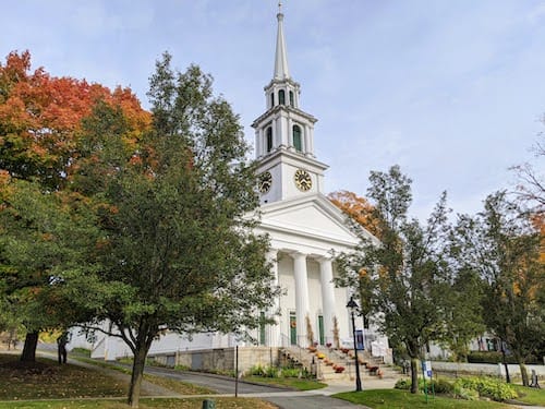 First Congregational Church on the green in New Milford, CT
