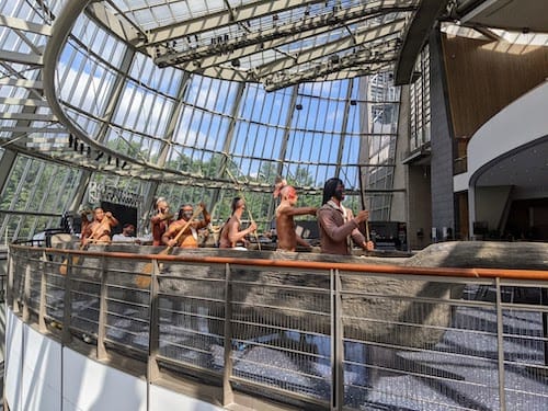 Exhibit of Native Americans exploring their land in one of the best museums in CT