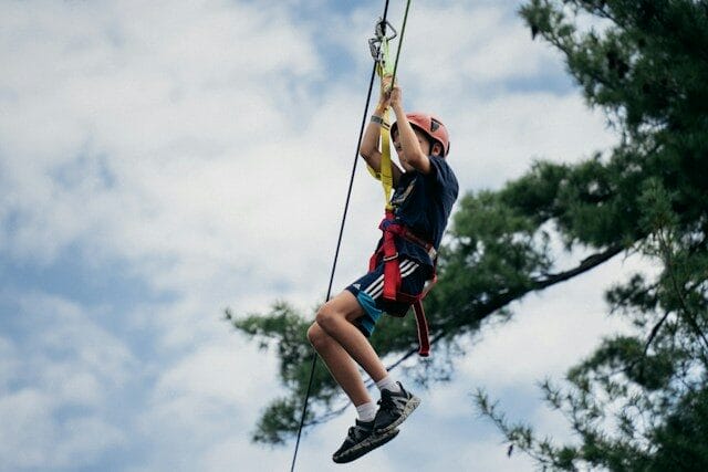 zip lining at Empower Leadership Sports & Adventure Center