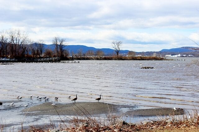 Wintry view of the Hudson River from Beacon, NY