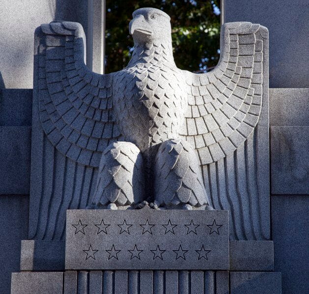 Eagle in the World War II memorial