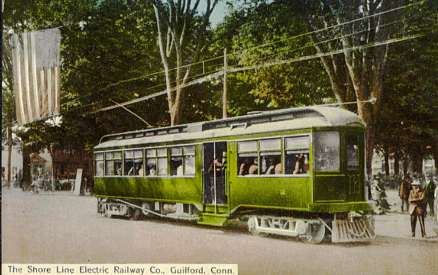 Old 1900 postcard of the Shore Line Electric Railway, a piece of Connecticut history
