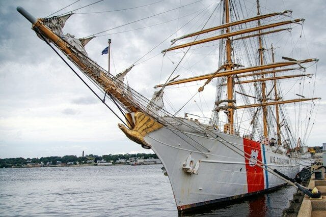 Tallship Eagle of the US Coast Guard (USCG) in New London, Connecticut