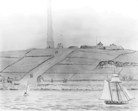 1836 sketch of the Groton Monument