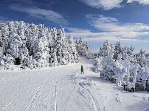 One of the ski trails at Killington Ski Resort, perfect for hiking in warm weather