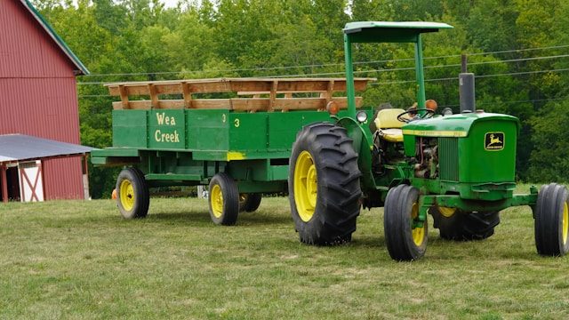 Tractor at Bishop's Orchards in Guilford