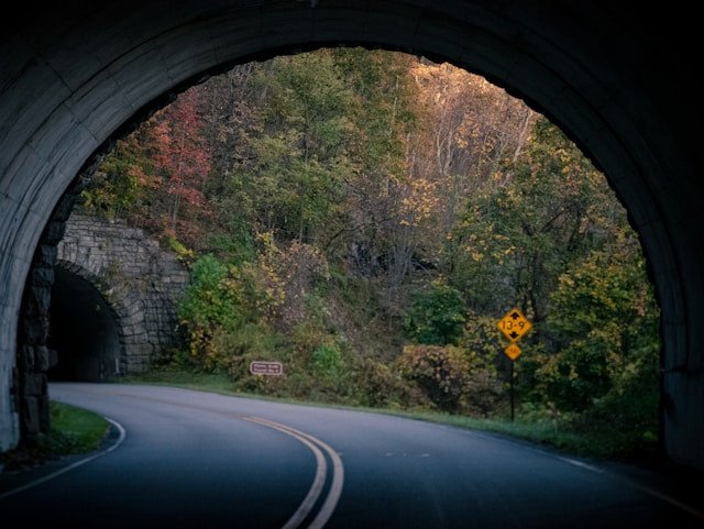 Tunnel along the Blue Ridge, one of the best drives in the US