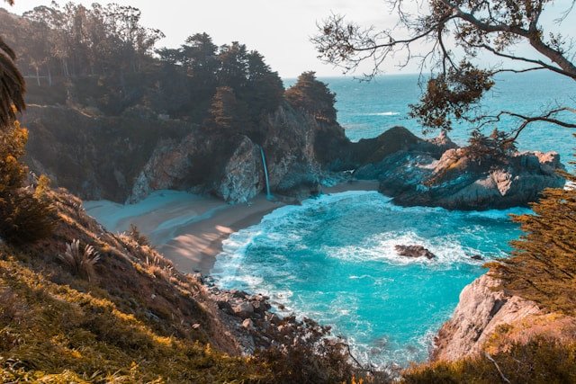 Breathtaking coastal views of McWay Falls along the Pacific Coast Highway