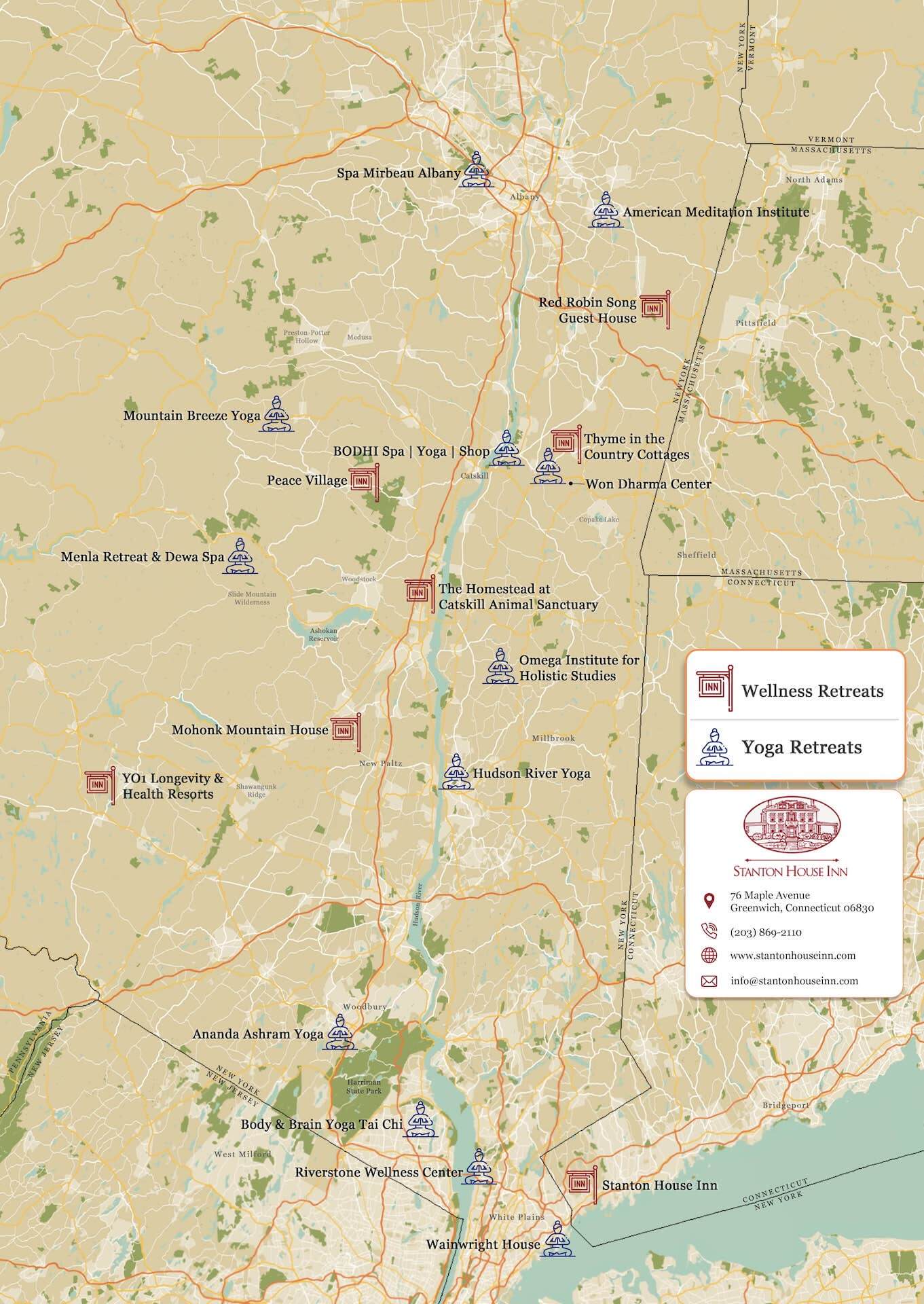 hudson valley yoga retreats map Hudson Valley Yoga Retreat: Top 15 Spots to Discover Serenity for Every Yogi