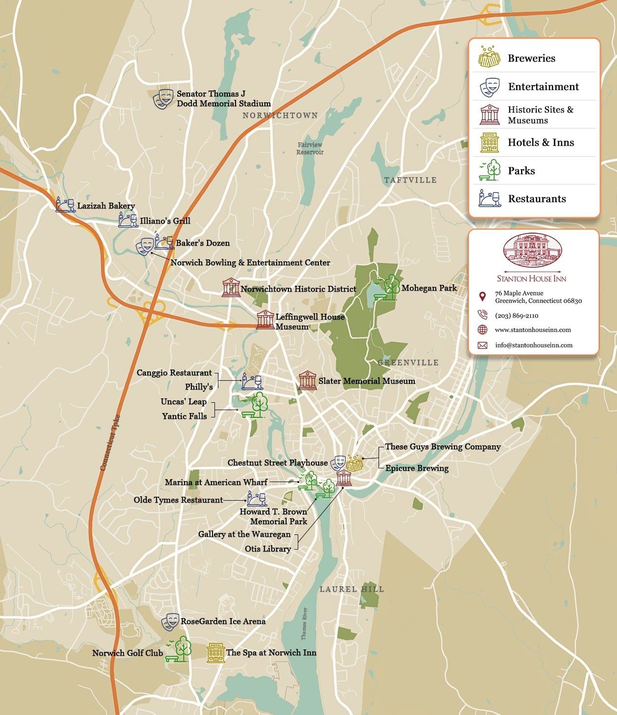 things to do in norwich ct map Things to do in Norwich CT: Top 23 Most Unique Spots