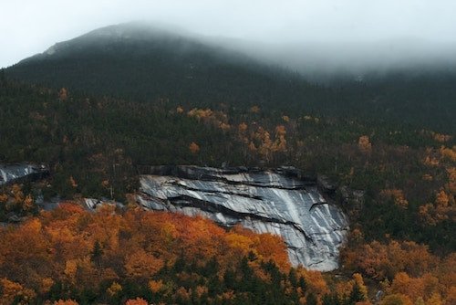 Fall foliage in the mountains, winter is a cold one here