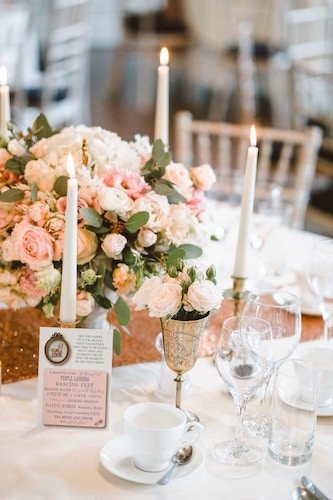 Illustration of a beautifully decorated bridal shower brunch venue in Connecticut