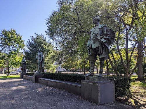 Historic statues in Kingston, New York State