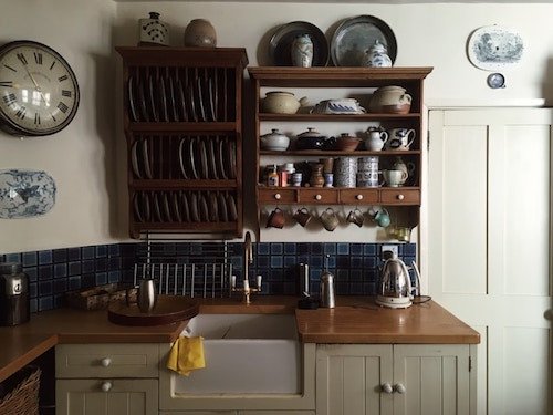 Start your romantic weekend with a country breakfast served out of this kitchen