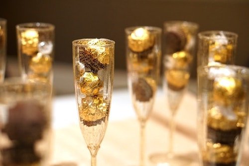Artistic depiction of a delectable assortment of brunch bites at a bridal shower
