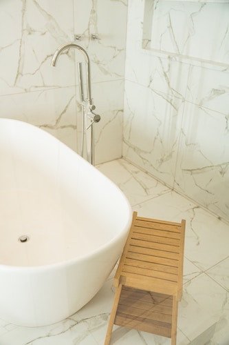 Private bathroom at a luxury resort