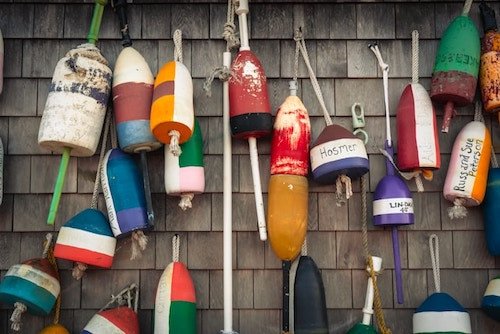 Buoys near Long Sands Beach