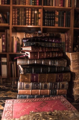 Antique books in a bookshop