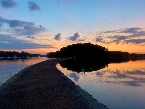 Sunset at Wiggly Bridge, one of the best things to do in York, Maine