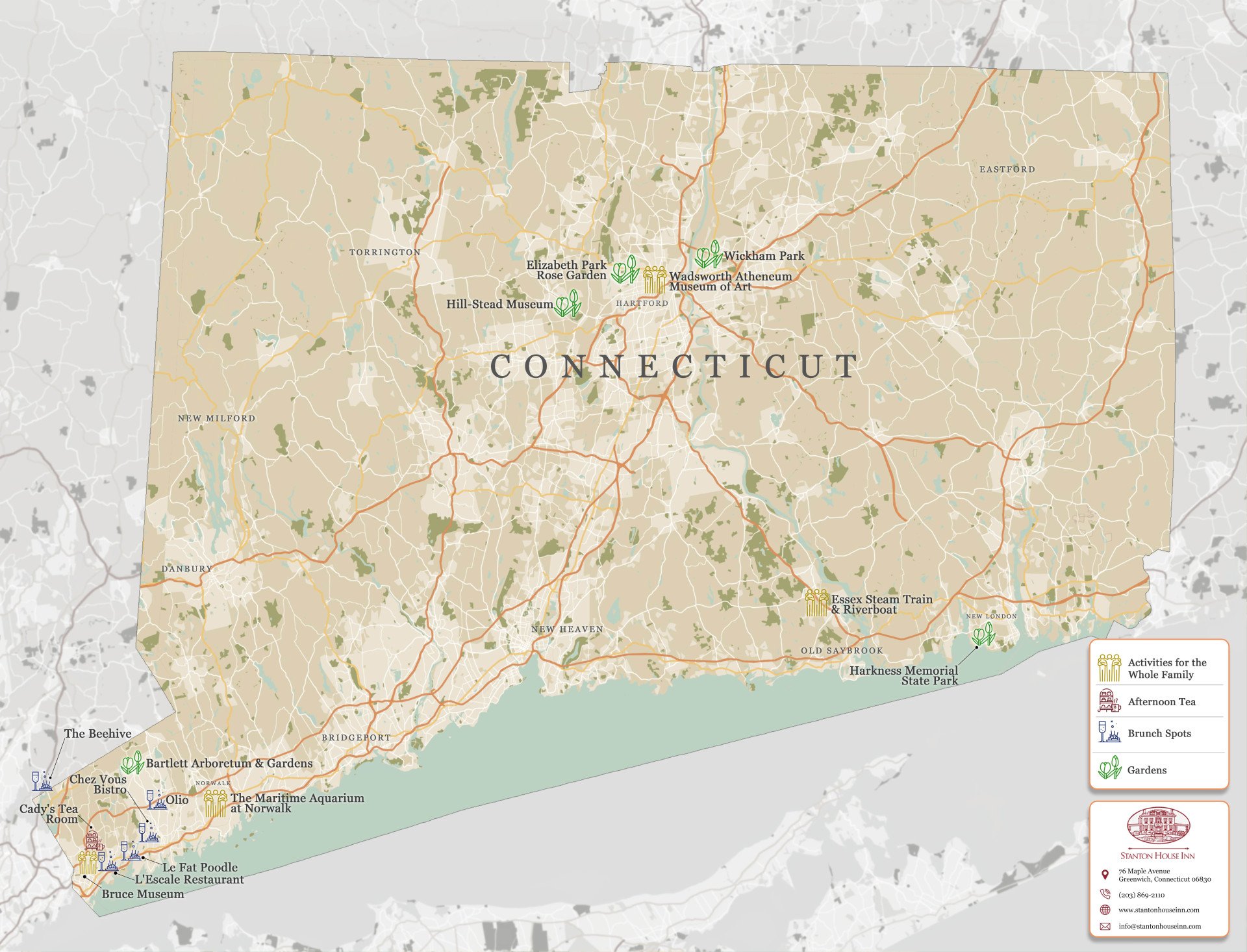 mothers day in ct map Mother's Day in Connecticut: 15 Unique Ideas