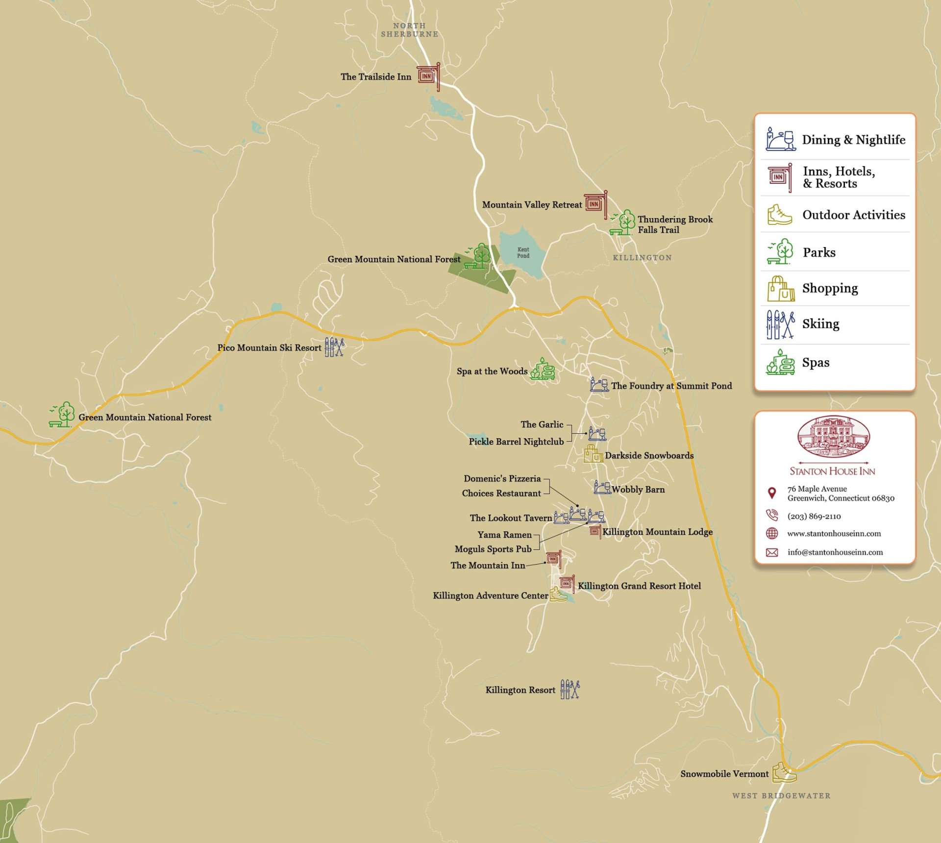 things to do in killington vt map Things to do in Killington VT: Top 15 Most Unique Spots