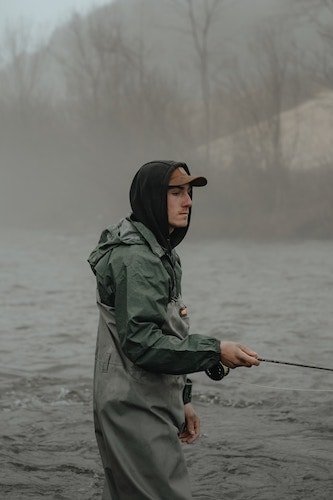 Fly fishing in the Catskills, near the Hudson River of New York