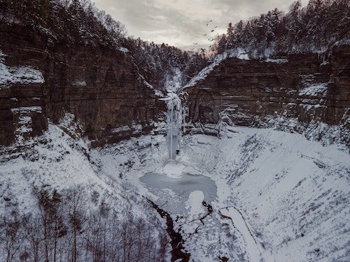 Taughannock Falls in the winter months