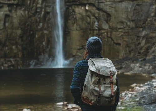 Man witnessing Taughannock Falls