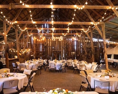 A rustic barn wedding venue