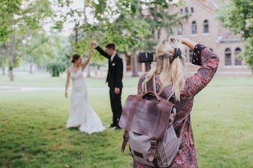 Wedding photographer taking a picture with a beautiful view in our beautiful state of Connecticut