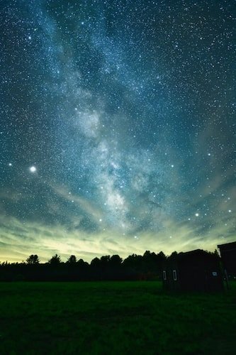Starry night sky over Cherry Springs State Park, a perfect wilderness escape