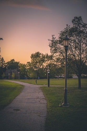 Bike path through Burlington, VT