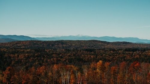 Fall foliage views from Mount Battie at Camden Hills State Park