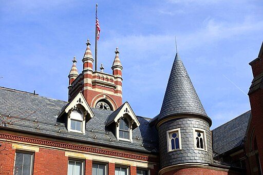 Turrets on College Hall at Smith College