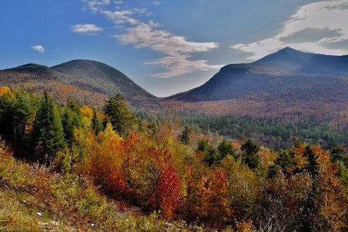 Scenic view of New Hampshire during the fall foliage season
