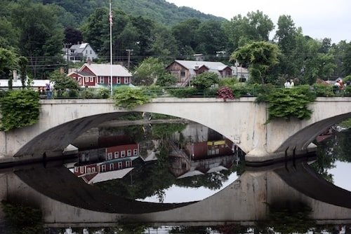 Shelburne Falls, Massachusetts, has a charming flower bridge over the river