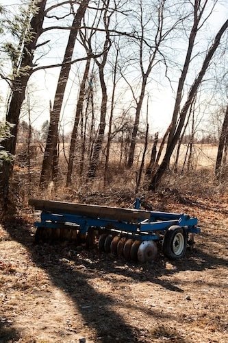 Farming equipment along the road in Northampton