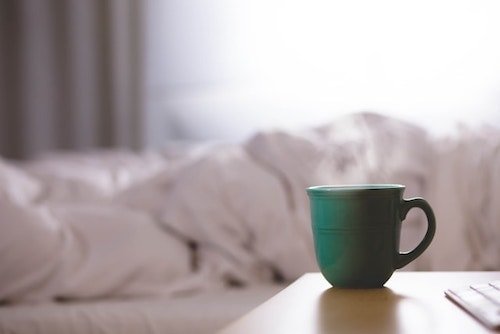Cozy guest bedroom on a cold day