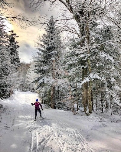 Cross country skiing through New England