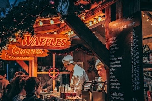 Holiday market on a winter getaway