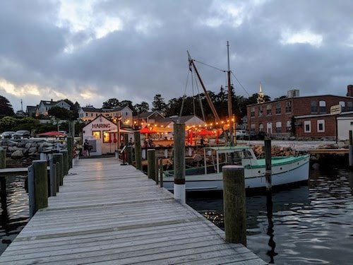 Dusk at Haring's, my favorite place to eat in town