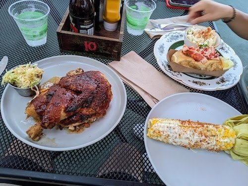 Dinner in the summer months at Haring's on the Mystic River, including the lobster roll