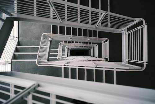 Interior stairwell of the Whitney Museum of American Art