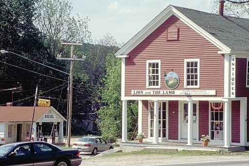 1990s photo of the corner store at the center of this separate census designated place, and home to the Middle School Bobcats