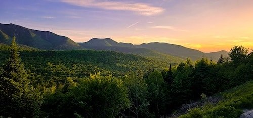 Sunset at Kancagamus Pass in the summer months