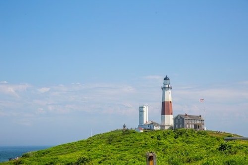 Lighthouse on The Hamptons coastline