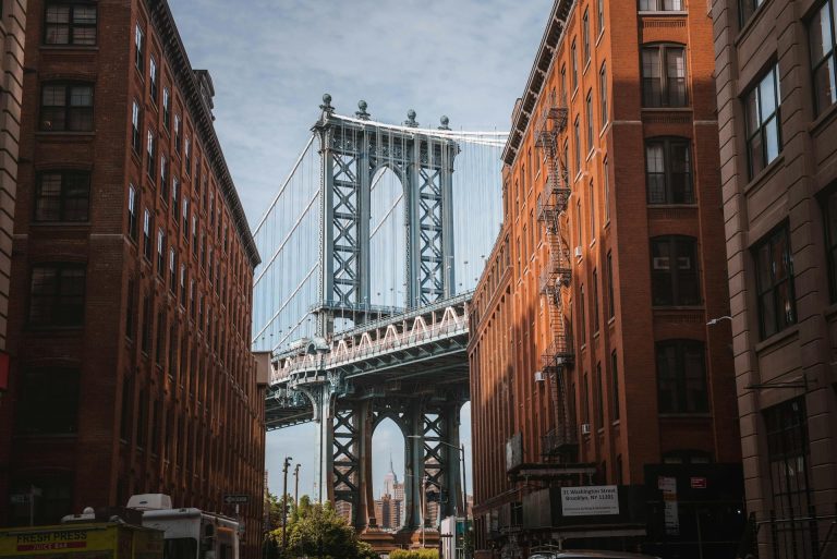 Manhattan Bridge from DUMBO, one of the best things to do in May in NYC