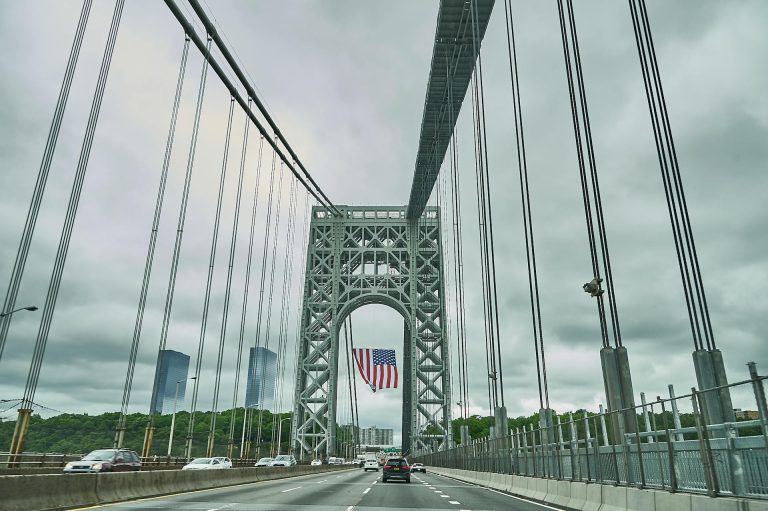 Crossing the George Washington Bridge, one of the best things to do in April in NYC